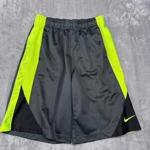 Nike Mens Large Basketball Shorts Gray Neon Volt Green Athletic Mesh Training